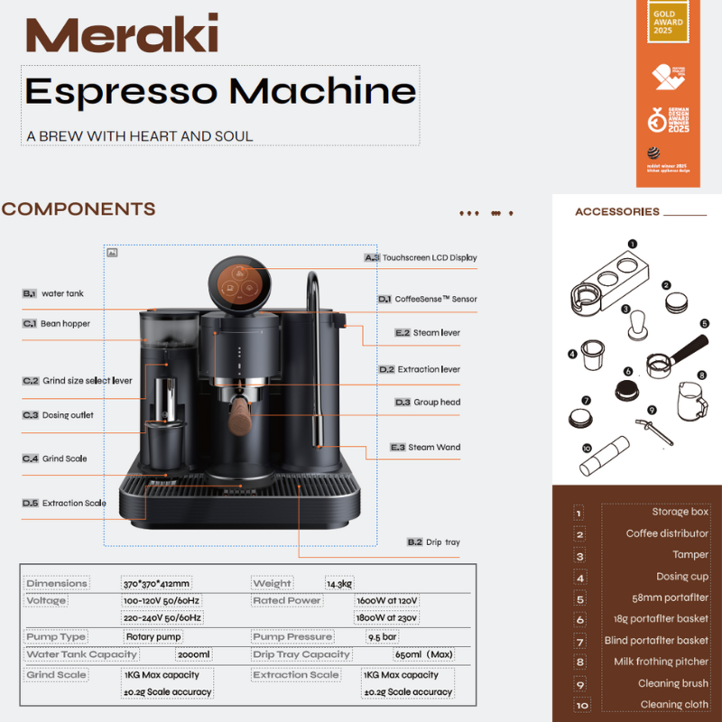 MERAKI 咖啡机补充图片。